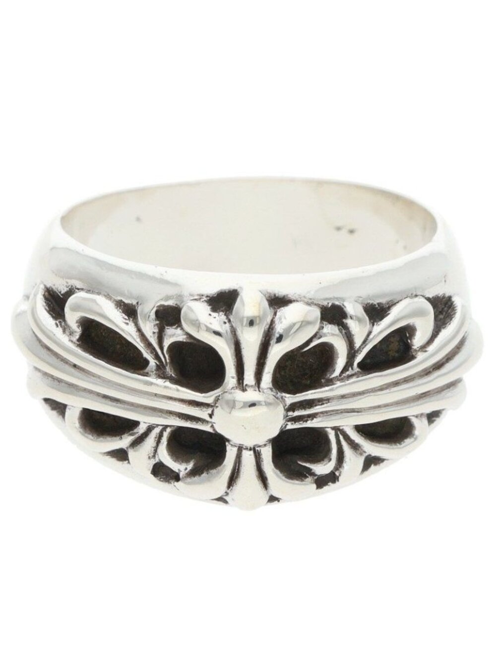 Chrome Hearts Flrl Floral Cross Silver Ring